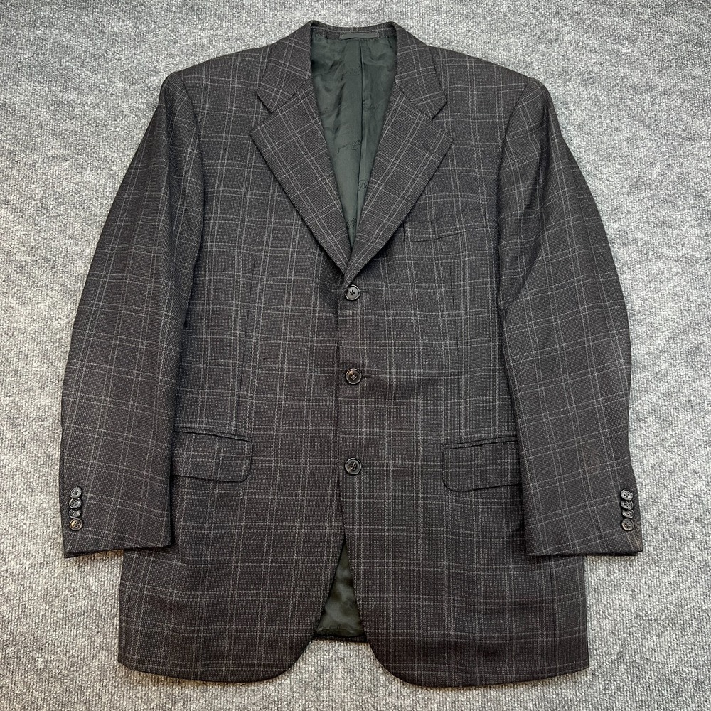 Belvest Blazer Men's 40R Chinese Cashmere Windowpane Plaid